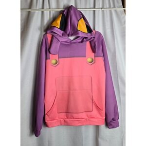Cosplay Hoodie Purple Pink Character Pullover with Ears Size Large